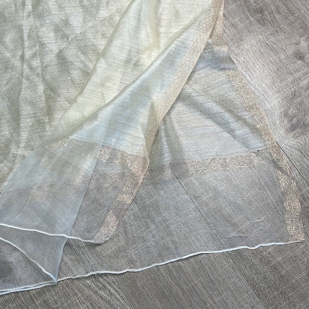 INC INTERNATIONAL CONCEPTS Ivory Sheer Shimmer Scarf Wrap - Picture 6 of 7